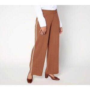 nicole by Nicole Miller Regular Sweater Knit Pull On Pants Mocha, Size 1x #56E
